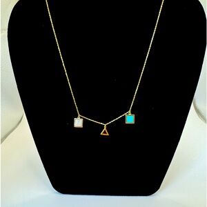 L’Atelier Nawbar Opal, Turquoise and Onyx necklace